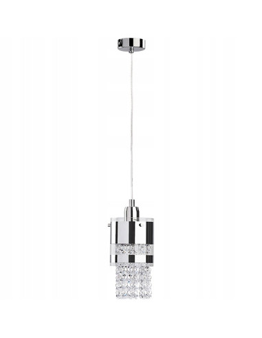 Lampa wisząca BRUNO z metalowym kloszem i kryształkami - elegancka i nowoczesna do jadalni i innych wnętrz