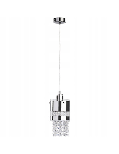 Lampa wisząca BRUNO z metalowym kloszem i kryształkami - elegancka i nowoczesna do jadalni i innych wnętrz