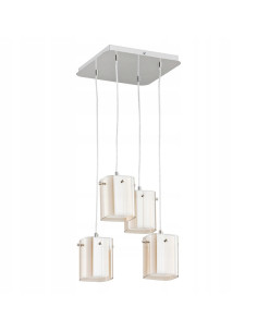 Chromowany żyrandol ASHLEY z bursztynowymi kloszami - eleganckie oświetlenie do salonu i jadalni 2