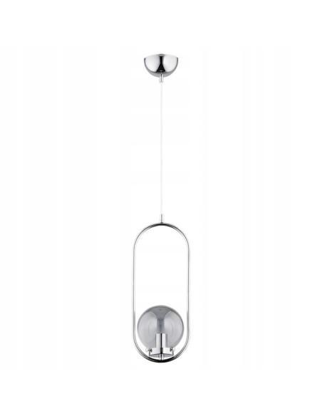 Nowoczesny żyrandol OVAL CHROM – elegancka lampa wisząca w minimalistycznym stylu do sypialni, salonu i biura