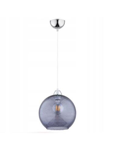 Lampa wisząca ROCO w kolorze grafitowym z chromowaną podsufitką - elegancki akcent do nowoczesnych wnętrz