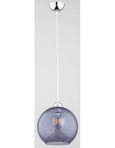 Lampa wisząca ROCO w kolorze grafitowym z chromowaną podsufitką - elegancki akcent do nowoczesnych wnętrz