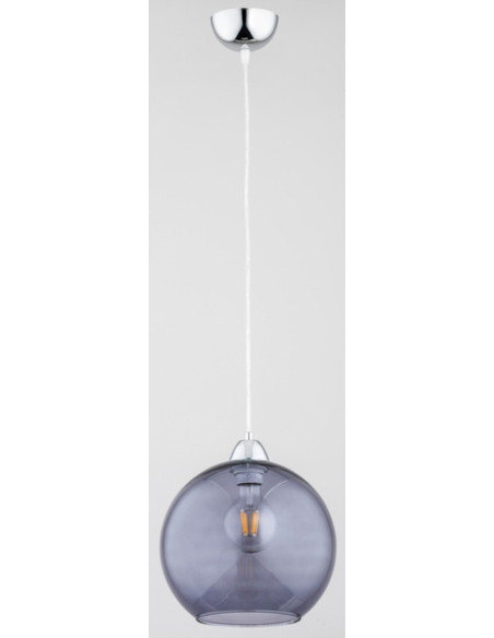 Lampa wisząca ROCO w kolorze grafitowym z chromowaną podsufitką - elegancki akcent do nowoczesnych wnętrz