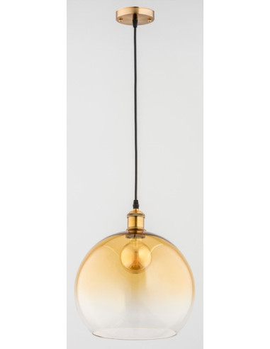 Lampa wisząca BETA w kolorze żółtym ze szklanym kloszem, regulowana wysokość, elegancki design do nowoczesnych wnętrz