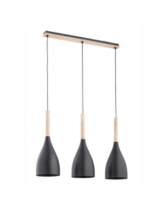 Lampa wisząca JUICE BLACK - nowoczesny metalowy żyrandol z 3 punktami świetlnymi do eleganckich wnętrz