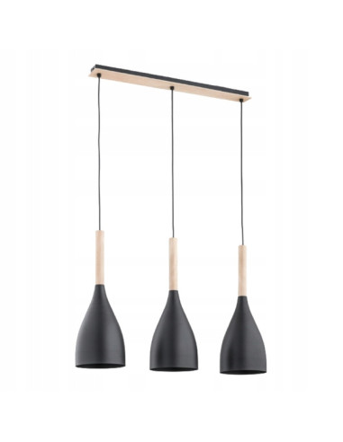 Lampa wisząca JUICE BLACK - nowoczesny metalowy żyrandol z 3 punktami świetlnymi do eleganckich wnętrz