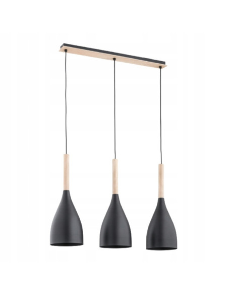 Lampa wisząca JUICE BLACK - nowoczesny metalowy żyrandol z 3 punktami świetlnymi do eleganckich wnętrz