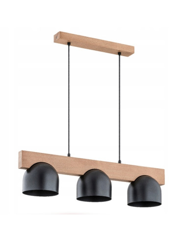 Lampa wisząca GROS w skandynawskim stylu z drewnianym detalem - idealna do jadalni, kuchni i salonu.