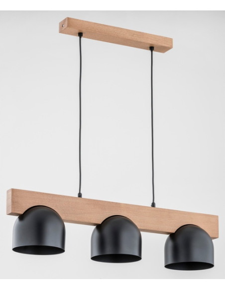 Lampa wisząca GROS w skandynawskim stylu z drewnianym detalem - idealna do jadalni, kuchni i salonu.