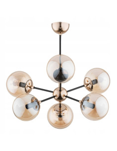 Lampa sufitowa Sandy 6-punktowa czarno-złota, nowoczesne oświetlenie do biura, jadalni i salonu marki Alfa