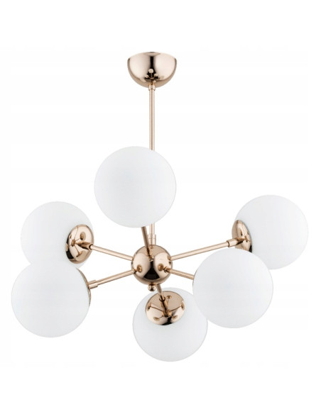 Żyrandol SANDY ZŁOTA – Luksusowe oświetlenie do salonu, sypialni i jadalni, 6 punktów światła E14, stylowy design.