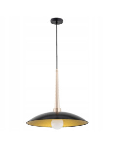 Lampa wisząca VELIAN - minimalistyczna, czarna z złotym wnętrzem, idealna do nowoczesnych aranżacji wnętrz.