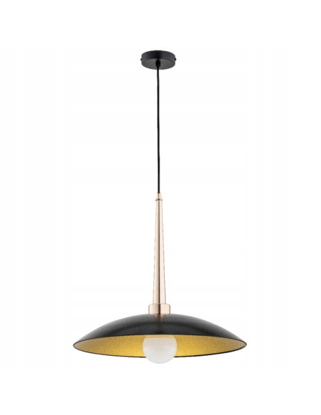 Lampa wisząca VELIAN - minimalistyczna, czarna z złotym wnętrzem, idealna do nowoczesnych aranżacji wnętrz.