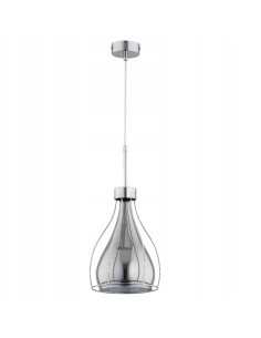 Lampa wisząca LOTAR CHROM - nowoczesny design z eleganckim grafitowym kloszem do kuchni i wnętrz w stylu glamour.