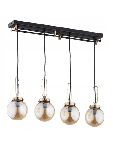 Lampa wisząca VOLANS CZARNA z miedzianym połyskiem - elegancja i nowoczesność do Twojego wnętrza.