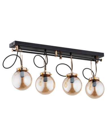 Lampa wisząca VOLANS CZARNA z miedzianym połyskiem - elegancja i nowoczesność do Twojego wnętrza.