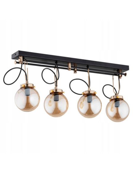 Lampa wisząca VOLANS CZARNA z miedzianym połyskiem - elegancja i nowoczesność do Twojego wnętrza.