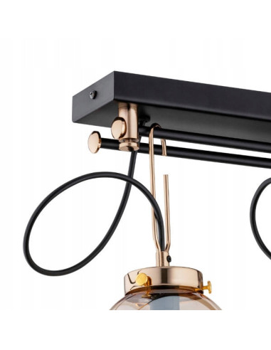 Lampa wisząca VOLANS CZARNA z miedzianym połyskiem - elegancja i nowoczesność do Twojego wnętrza.