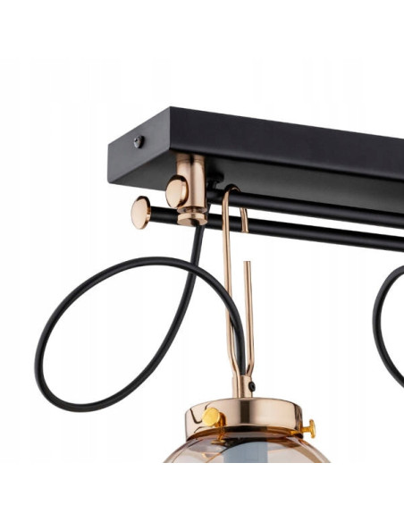 Lampa wisząca VOLANS CZARNA z miedzianym połyskiem - elegancja i nowoczesność do Twojego wnętrza.