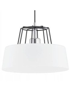 Elegancka lampa wisząca KARKAS z chromowanym wykończeniem i czarnym kloszem do nowoczesnych wnętrz 2