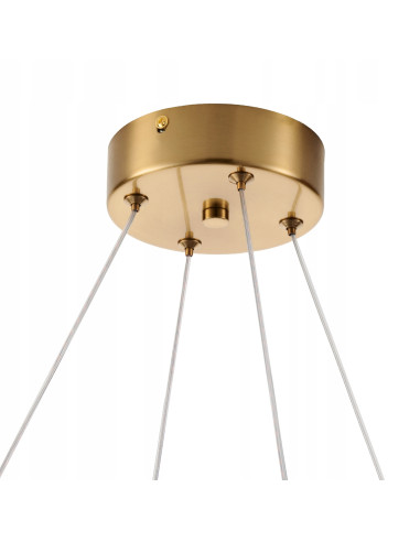 Żyrandol nowoczesny CHIC w złocie z białymi kloszami – elegancka lampa do salonu i jadalni