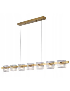 Lampa wisząca BACCIO Gold z kryształowymi kloszami LED 21W, regulowana wysokość, elegancka do każdego wnętrza