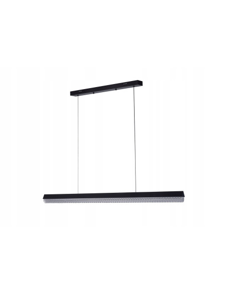 Lampa wisząca LED ANABELLA z kryształowym kloszem, czarna, regulowana, nowoczesny design do jadalni i salonu