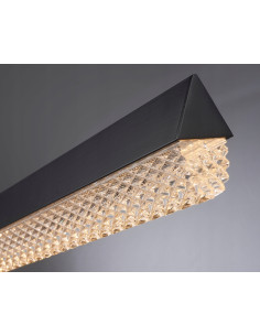 Lampa wisząca LED ANABELLA z kryształowym kloszem, czarna, regulowana, nowoczesny design do jadalni i salonu 2