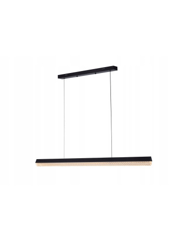 Lampa wisząca LED ANABELLA z kryształowym kloszem, czarna, regulowana, nowoczesny design do jadalni i salonu