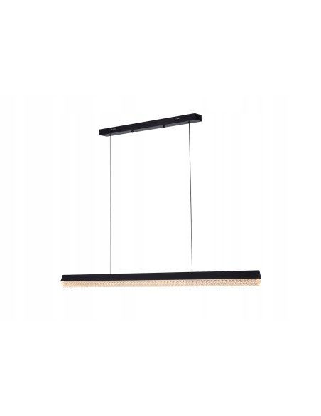 Lampa wisząca LED ANABELLA z kryształowym kloszem, czarna, regulowana, nowoczesny design do jadalni i salonu