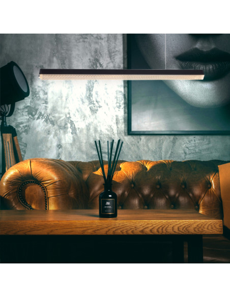 Lampa wisząca LED ANABELLA z kryształowym kloszem, czarna, regulowana, nowoczesny design do jadalni i salonu