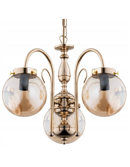 Lampa sufitowa HERO ZŁOTA 3-punktowa - elegancka dekoracja w stylu glamour do wnętrz i biur.