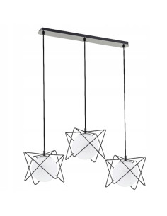 Lampa wisząca SAGITO TRACK - nowoczesny żyrandol do biura i salonu, z możliwością ściemniania, 3 punkty świetlne, czarno-biała.