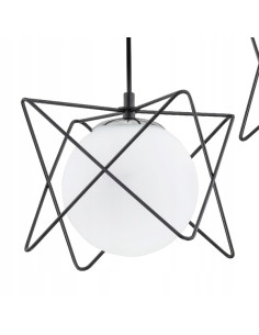 Lampa wisząca SAGITO TRACK - nowoczesny żyrandol do biura i salonu, z możliwością ściemniania, 3 punkty świetlne, czarno-biała. 2