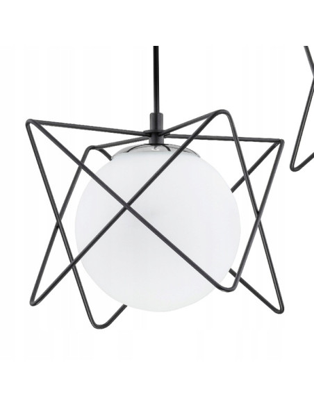 Lampa wisząca SAGITO TRACK - nowoczesny żyrandol do biura i salonu, z możliwością ściemniania, 3 punkty świetlne, czarno-biała.