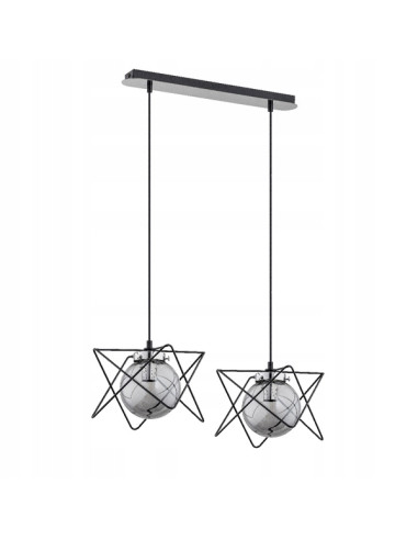 Lampa wisząca Sagito Track 2-punktowa z metalowym kloszem - Elegancki akcent do jadalni i salonu w nowoczesnym stylu