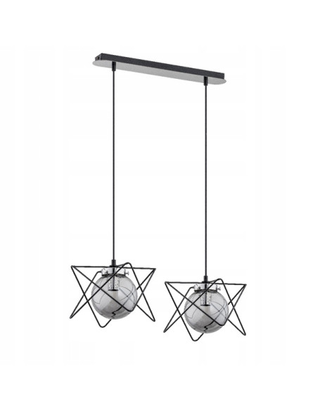 Lampa wisząca Sagito Track 2-punktowa z metalowym kloszem - Elegancki akcent do jadalni i salonu w nowoczesnym stylu