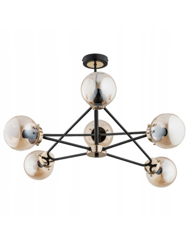 Lampa sufitowa Sagito – elegancka lampa z mosiężnymi akcentami, z regulacją intensywności i nowoczesnym designem.