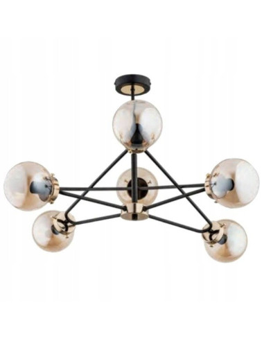 Lampa sufitowa Sagito – elegancka lampa z mosiężnymi akcentami, z regulacją intensywności i nowoczesnym designem.