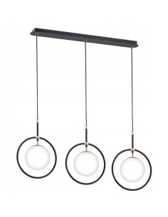 Lampa wisząca AKIRA w kolorze czarno-białym z metalowym wykończeniem i szklanym kloszem - elegancja do nowoczesnych wnętrz