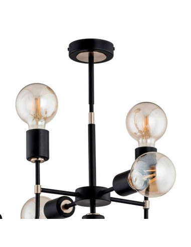 Wiszący żyrandol Retro TRANSFORMERS TNG VII z 7 punktami świetlnymi E27 - nowoczesna lampa w stylu loftowym