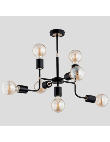 Wiszący żyrandol Retro TRANSFORMERS TNG VII z 7 punktami świetlnymi E27 - nowoczesna lampa w stylu loftowym