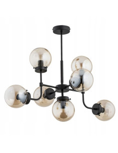 Elegancki żyrandol TRANSFORMERS CZARNY - industrialna lampa sufitowa dla salonu, jadalni i biura, 7 punktów świetlnych.