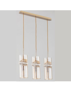 Lampa wisząca KAPRIS ZŁOTA – elegancka diamentowa lampa z trzema punktami świetlnymi do nowoczesnych wnętrz. 2