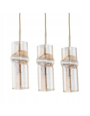 Lampa wisząca KAPRIS ZŁOTA – elegancka diamentowa lampa z trzema punktami świetlnymi do nowoczesnych wnętrz.