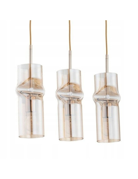 Lampa wisząca KAPRIS ZŁOTA – elegancka diamentowa lampa z trzema punktami świetlnymi do nowoczesnych wnętrz.