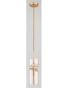 Lampa sufitowa KAPRIS ZŁOTA - elegancka, wygięta szklana tuba do nowoczesnych wnętrz, idealna do korytarzy i holi. 2