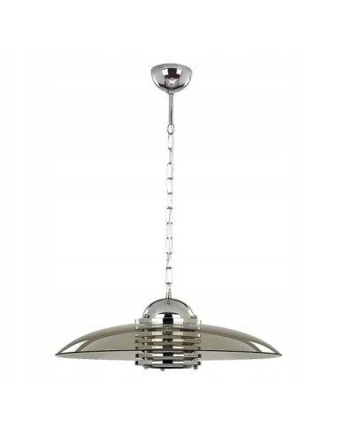 Lampa wisząca CASTRO - Nowoczesny zwis z chromowanym wykończeniem i dymionym kloszem do eleganckich wnętrz