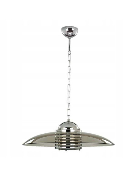 Lampa wisząca CASTRO - Nowoczesny zwis z chromowanym wykończeniem i dymionym kloszem do eleganckich wnętrz