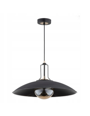 Lampa wisząca AURUS Loft czarna ze złotymi akcentami, ściemnialna, do kuchni, sypialni i salonu, 90 cm, E14
